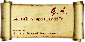 Gellén Apollinár névjegykártya